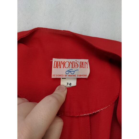 Vintage Womens Diamond's Run by Wayne Diamond 6 Button Dress Jacket Size 7-8 Red - Picture 8 of 11